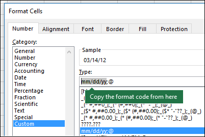 text format in excel formula